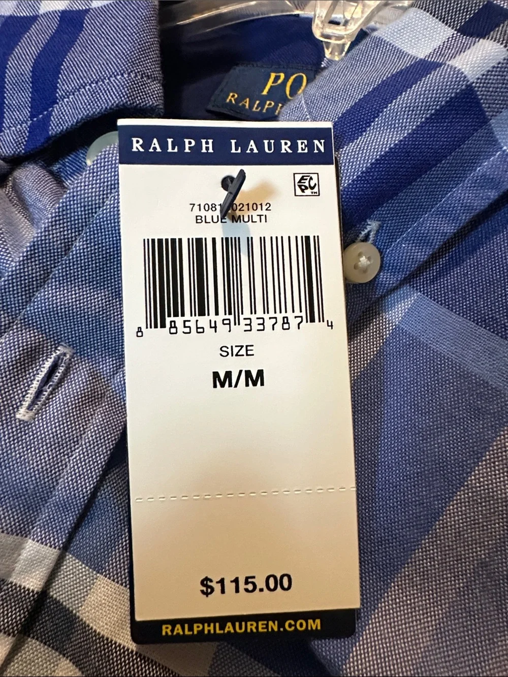 Polo by Ralph Lauren Blue and White Plaid Button-Down Shirt